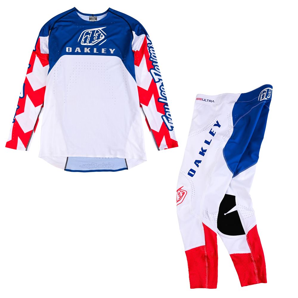 Troy Lee Designs 2025 Motocross x Oakley SE ULTRA Vision Combo Kit White Blue